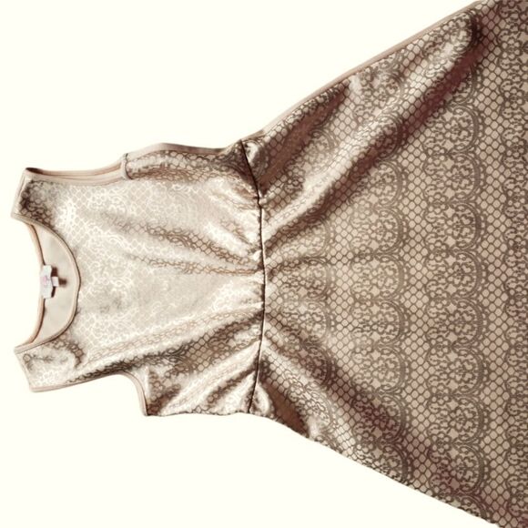 🛍️ Rose Gold Printed Dress - Picture 1 of 3